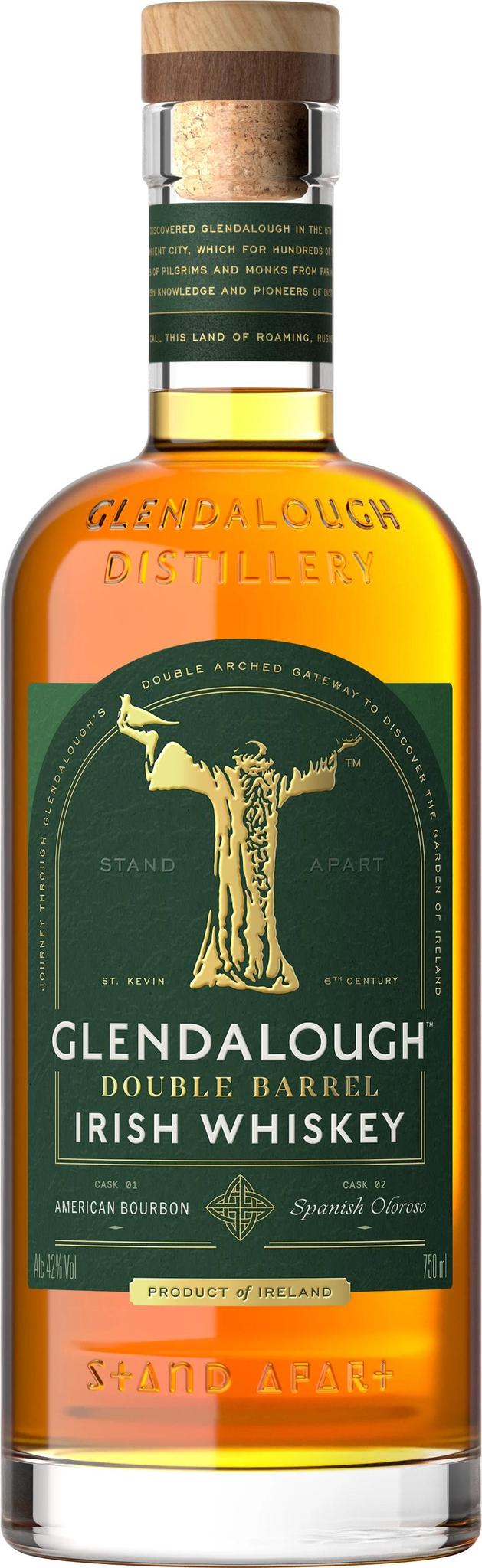 Glendalough Double Barrel Single Grain Irish Whiskey- 750ml