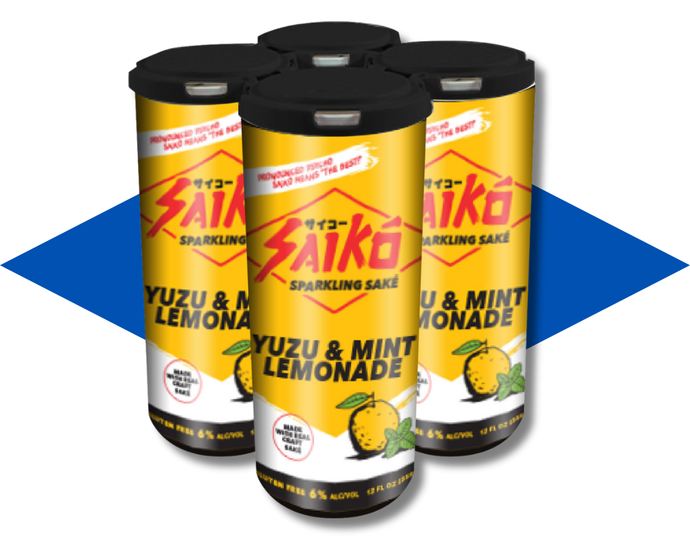 North American Sake Brewery Saiko Yuzu and Mint Lemonade Sake 12oz