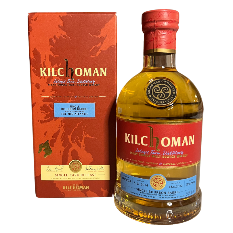 Kilchoman Single Bourbon Barrel Mid Atlantic Exclusive Single Cask Scotch Whisky - 750ml
