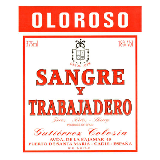 Gutierrez Colosia Oloroso Sangre y Trabajadero 375ml