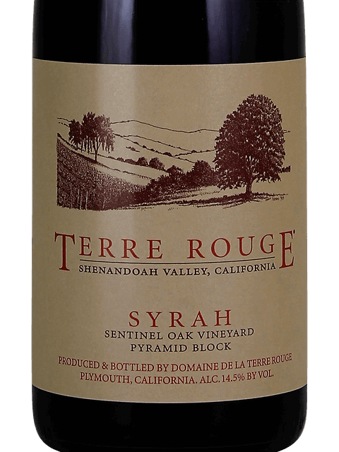 Terre Rouge Syrah Sentinel Oak Vineyard Sierra Foothills 2017