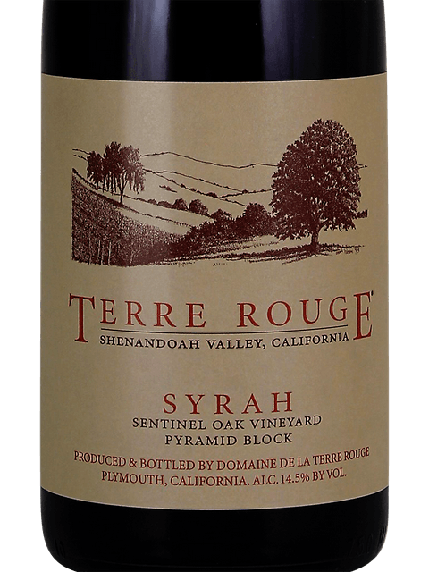 Terre Rouge Syrah Sentinel Oak Vineyard Sierra Foothills 2017