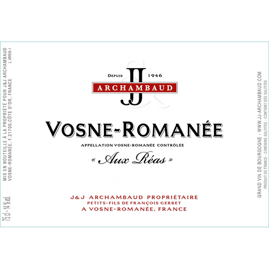 JJ Archambaud Vosne Romanee Aux Reas 2022
